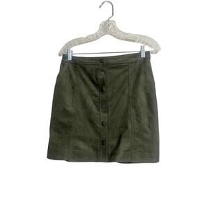 Abercrombie and Fitch Olive Faux Suede Mini Skirt Medium